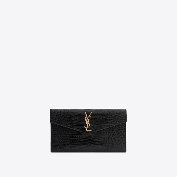 UPTOWN pouch in grain de poudre leather in Black | Saint  YSL uptown pouch